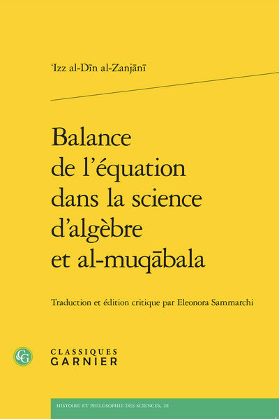 Balance de l'équation dans la science d'algèbre et al-muqābala